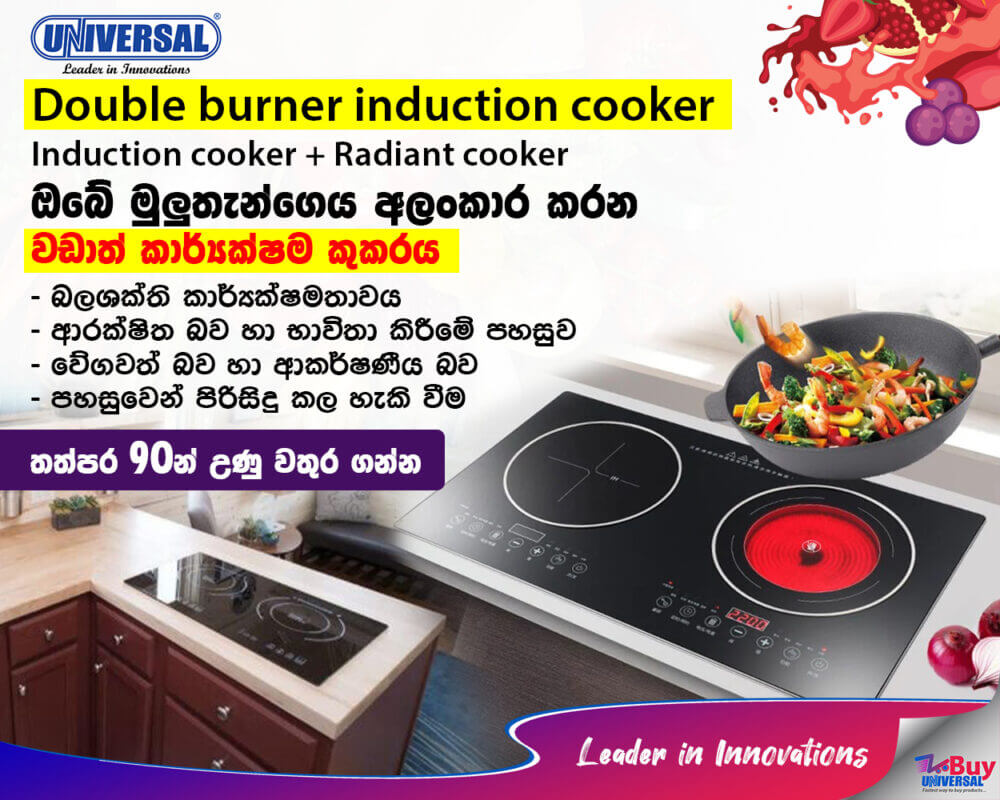 Universal Double Burner Induction Cooker + Radiant Hot plate 2in1