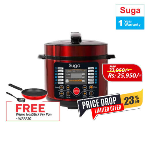 Suga AllInOne Smart Pressure Multi Cooker SERC6600 + FREE Fry Pan