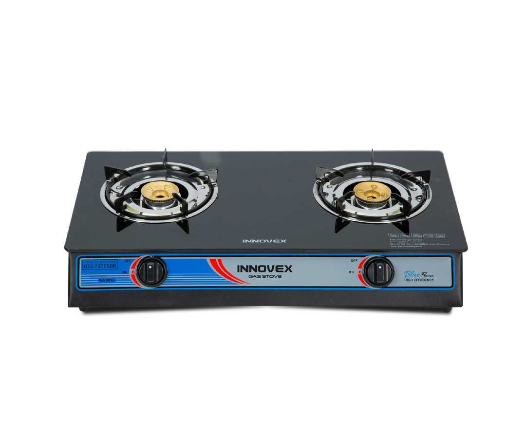 Innovex Two Burner Gas Stove - Glass Top IGS005GN